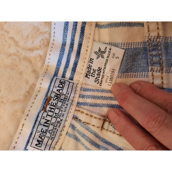 Vintage Made In The Shade Women's Shorts, Blue and White Stripes Size 5 - Picture 5 of 11